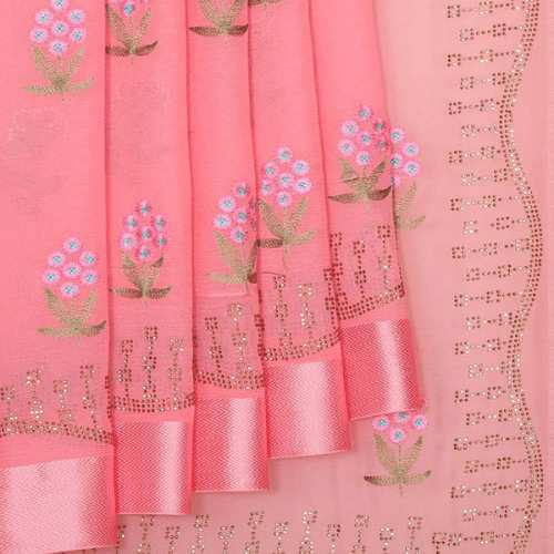 Chiffon Pretty Pink Saree