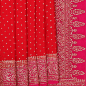 Banarasi Crepe Red Colour Saree