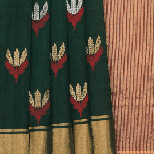 Chanderi Leaf Green Saree
