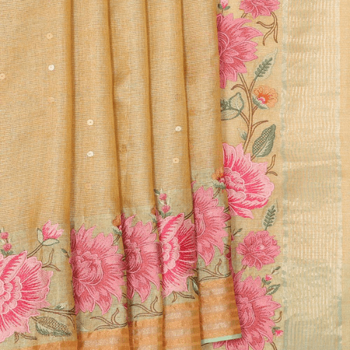 Organza Gold Colour Saree