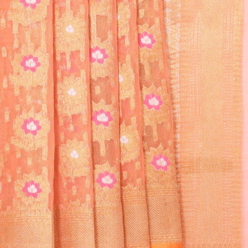 Organza Orange Colour Saree