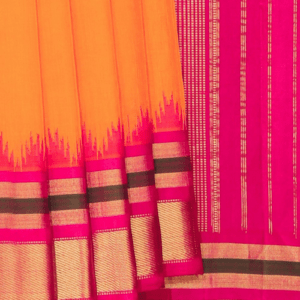 Gadwal Cotton Silk Mustard Saree