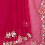 Banarasi Glass Tissue Dark Pink Colour Saree